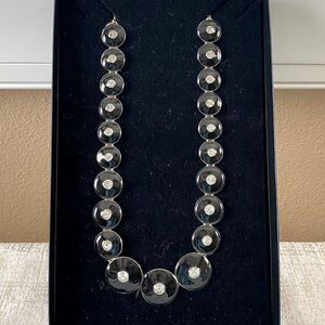 Grayce By Molly Sims Black Dot Disc Enamel Necklace. New in Box. NIB